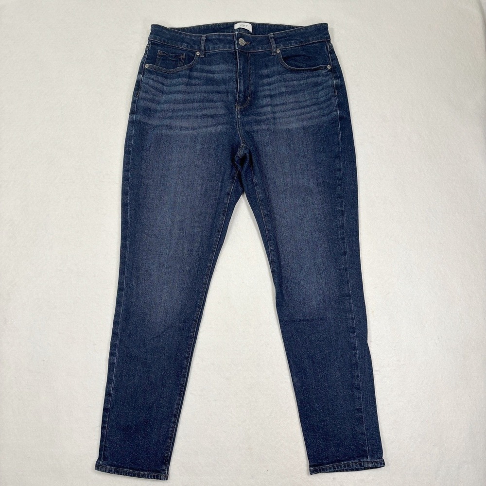 LOFT‎ Outlet Jeans Womens 12 Curvy Skinny Dark Wash Stretch Denim